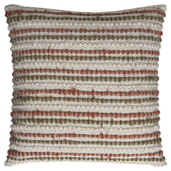 Brown Beige Nubby Texture Bands Throw Pillow