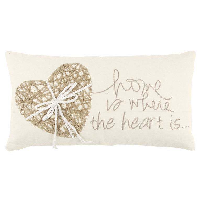 Ivory Home is Where the Heart Is Lumbar Pillow