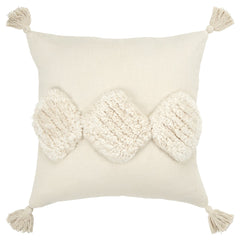 Beige Textured Diamond Trio Throw Pillow