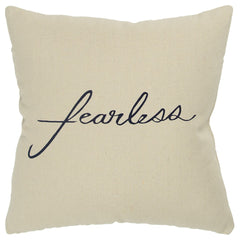 Black Taupe Canvas Fearless Throw Pillow