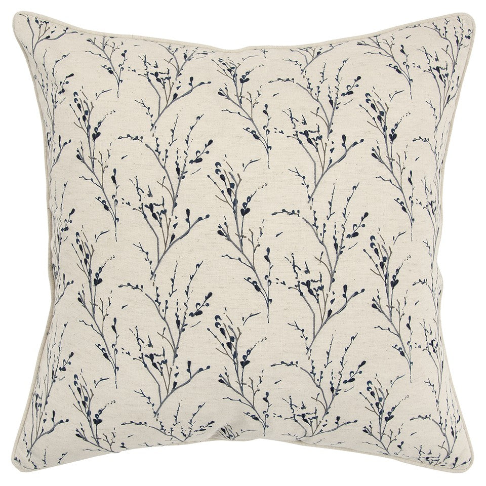 Blue Tiny Floral Buds Throw Pillow