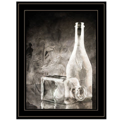 Moody Gray Glassware Still Life 3 Black Framed Print Wall Art