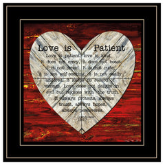 Love Is Patient 2 Black Framed Print Wall Art