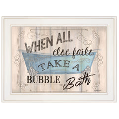 Bathroom Humor 3 White Framed Print Wall Art