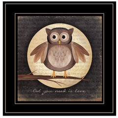 Owl You Need Is Love 2 Black Framed Print Wall Art