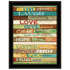Live Joyfully 2 Black Framed Print Wall Art
