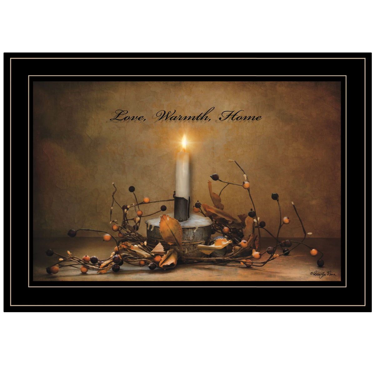 Love Warmth Home 2 Black Framed Print Wall Art