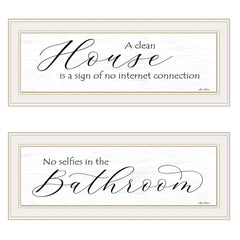 Set Of Two Household Humor 1 White Framed Print Wall Art