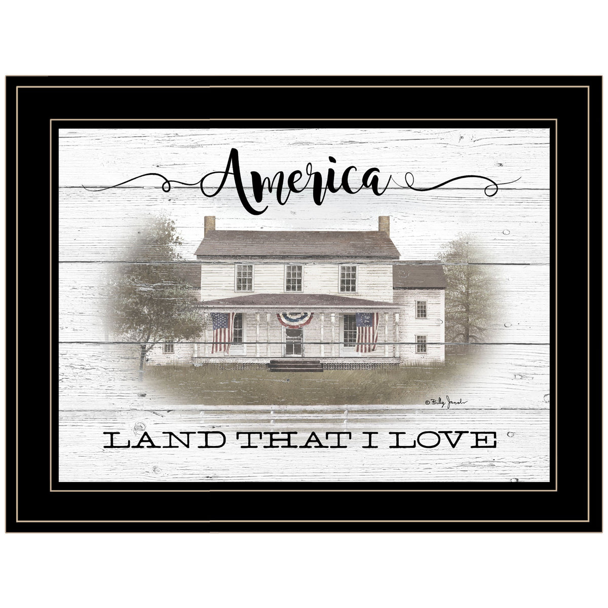 America Land That I Love Black Framed Print Wall Art