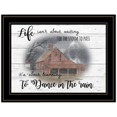 Storm Dance at the Farm Black Framed Print Wall Art