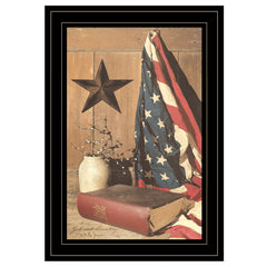 God And Country 3 Black Framed Print Wall Art