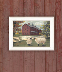 Hancock Sheep 2 White Framed Print Wall Art
