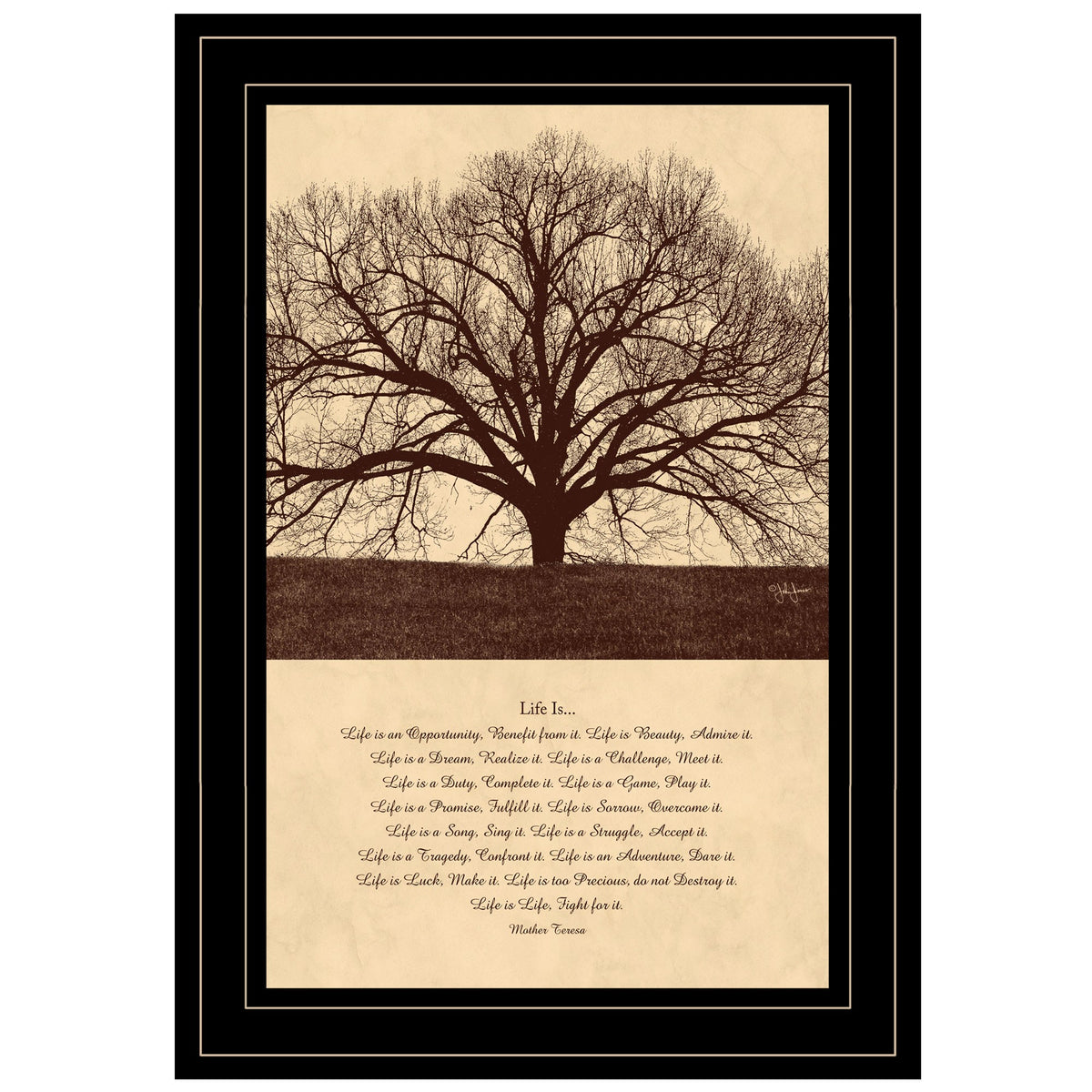 Life Is 7 Black Framed Print Wall Art
