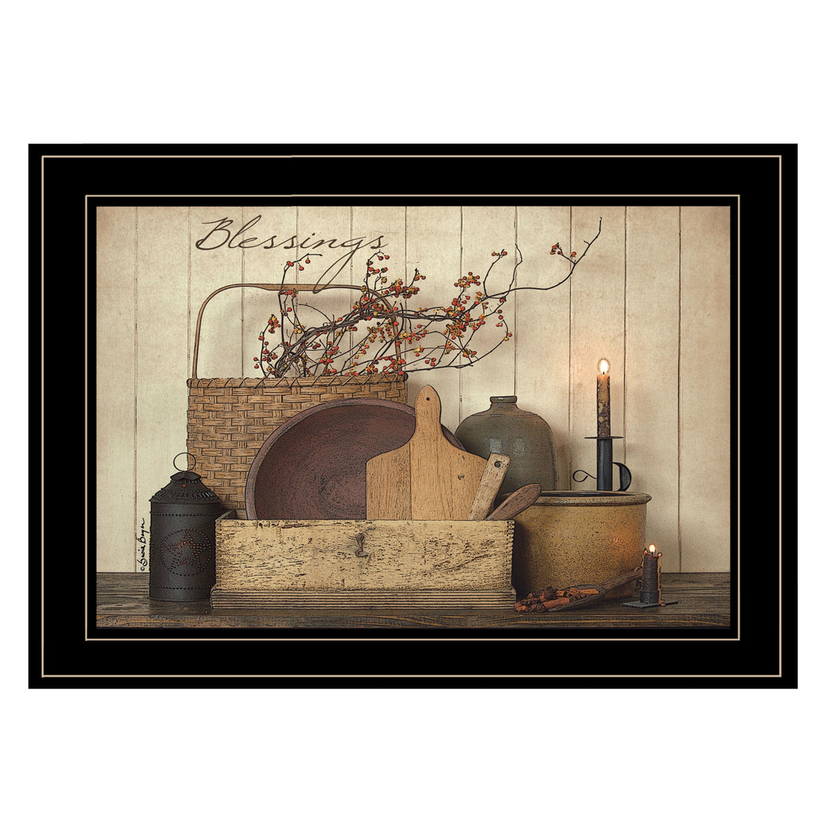 Count Your Blessing 2 Black Framed Print Wall Art