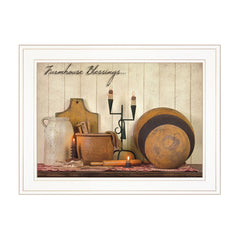 Farmhouse Blessings 2 White Framed Print Wall Art