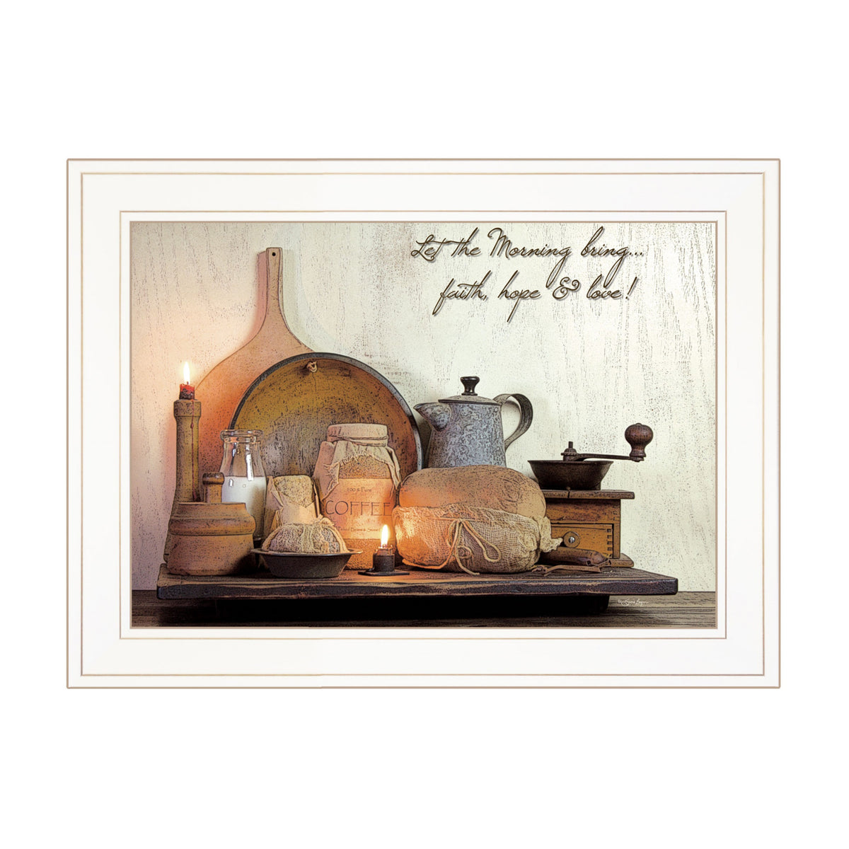 Faith Hope &amp; Love 1 White Framed Print Wall Art