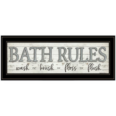 Bath Rules 2 Black Framed Print Wall Art