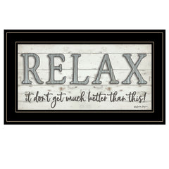 Relax 4 Black Framed Print Wall Art