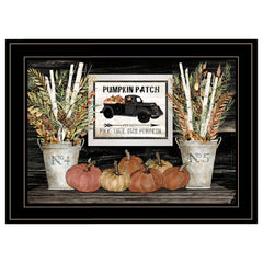 Pumpkin Patch Still Life 3 Black Framed Print Wall Art