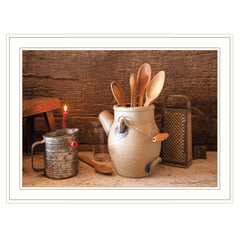 Grandmas Kitchen Tools 2 White Framed Print Kitchen Wall Art
