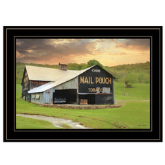 Mail Pouch Barn 5 Black Framed Print Wall Art