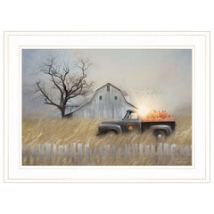 Fall Pumpkin Harvest 2 White Framed Print Wall Art