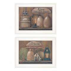 Set Of Two Americana Country Love Sentiment Framed Print Wall Art