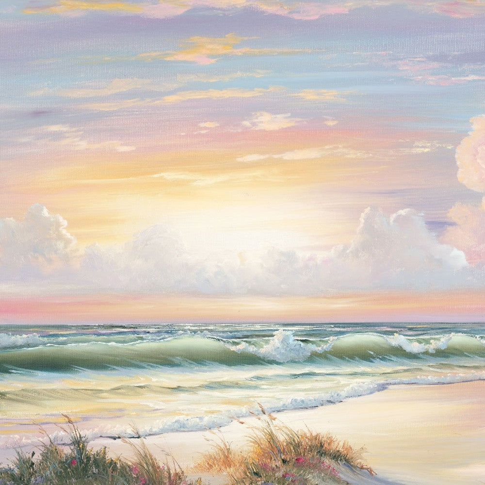 Golden Sunset On Crystal Cove 3 White Framed Print Wall Art