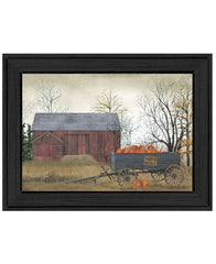 Pumpkin Wagon 3 Black Framed Print Wall Art