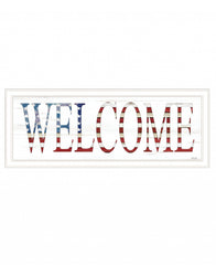 Patriotic Welcome 1 White Framed Print Wall Art