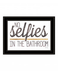 No Selfies In The Bathroom 6 Black Framed Print Wall Art