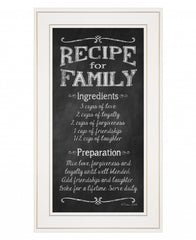 Recipe For Family White Framed Print Wall Art