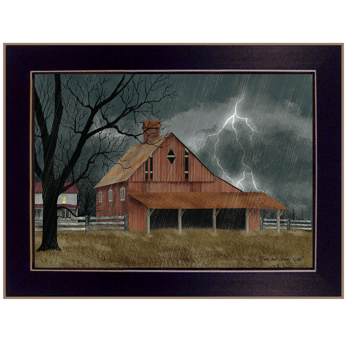 Dark And Stormy Night 1 Black Framed Print Wall Art