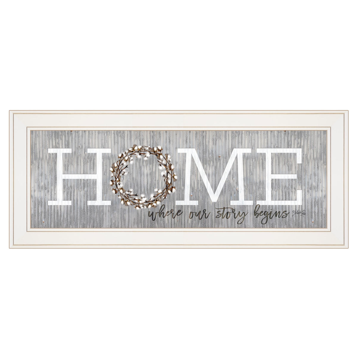 Home Where Our Story Begins White Framed Print Wall Art