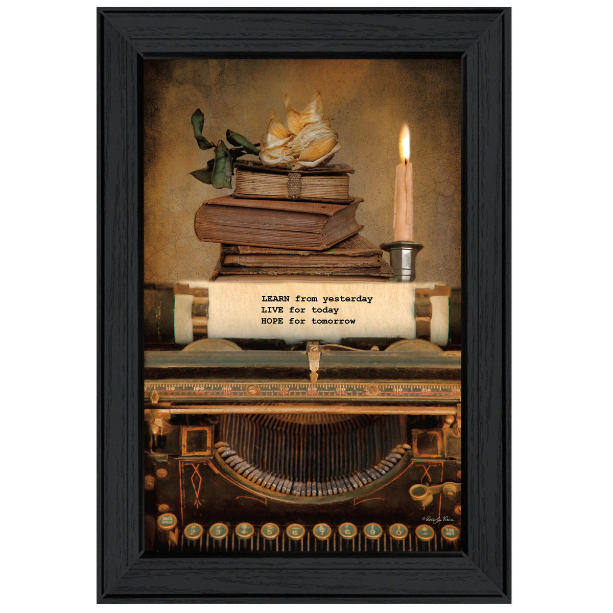 Learn From Yesterday Black Framed Print Wall Art