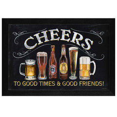 Cheers Black Framed Print Beer Wall Art