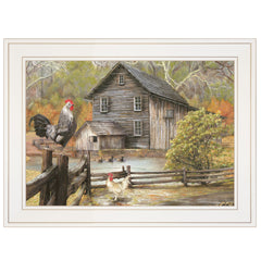 Down On The Farm I White Framed Print Wall Art