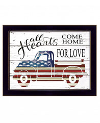 All Hearts Come Home For Love Truck 1 Black Framed Print Wall Art