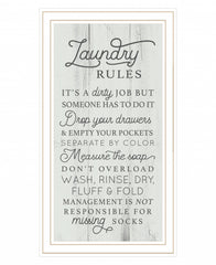 Laundry Rules 2 White Framed Print Wall Art