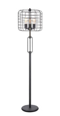 63" Black Three Lights Novelty Floor Lamp With Black Novelty Shade