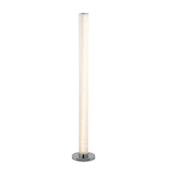 49" White Column Floor Lamp With Clear Drum Shade