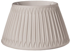 19" Cream Shallow Drum Smocked Shantung Lampshade