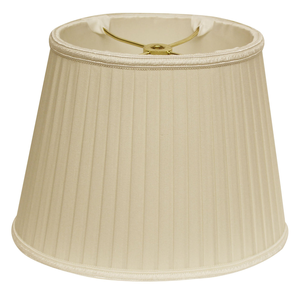 10" Ivory Oval Side Pleat Paperback Shantung Lampshade