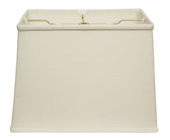 18" White Throwback Rectangle Linen Lampshade