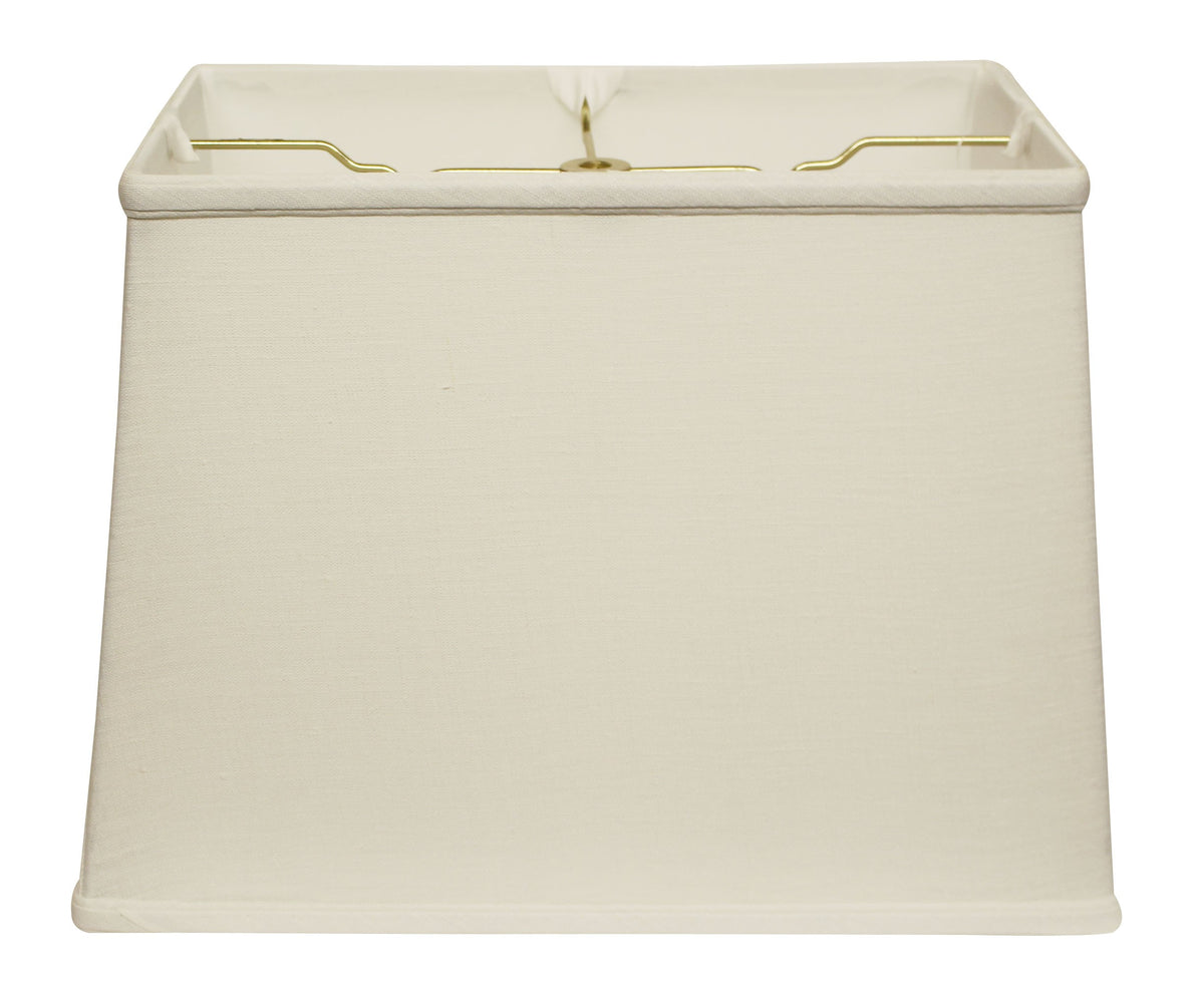 18" White Throwback Rectangle Linen Lampshade