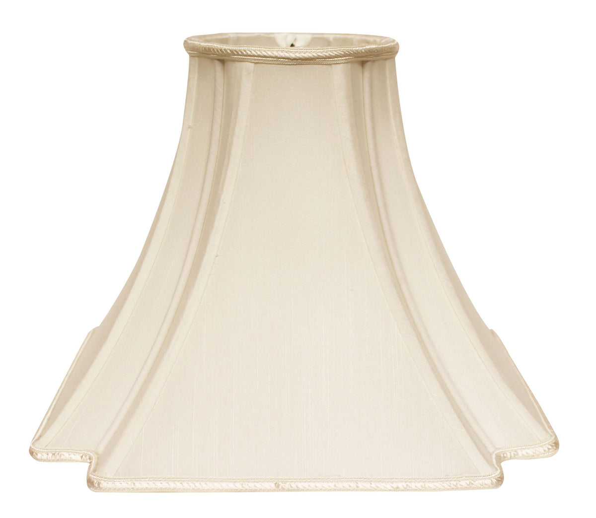 16" Ivory Slanted Notch Square Shantung Lampshade