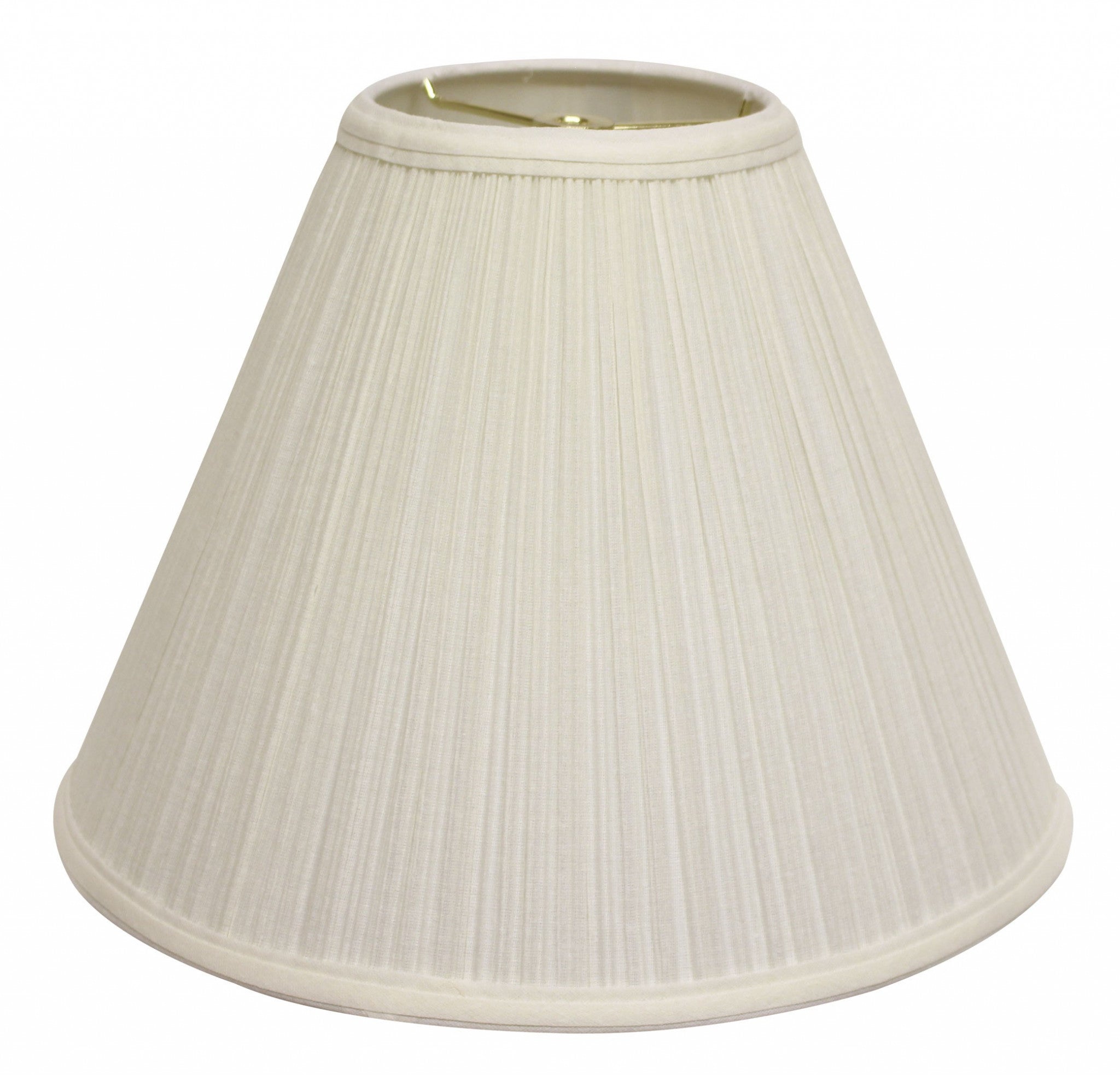 15" White Deep Cone Slanted Broadcloth Lampshade