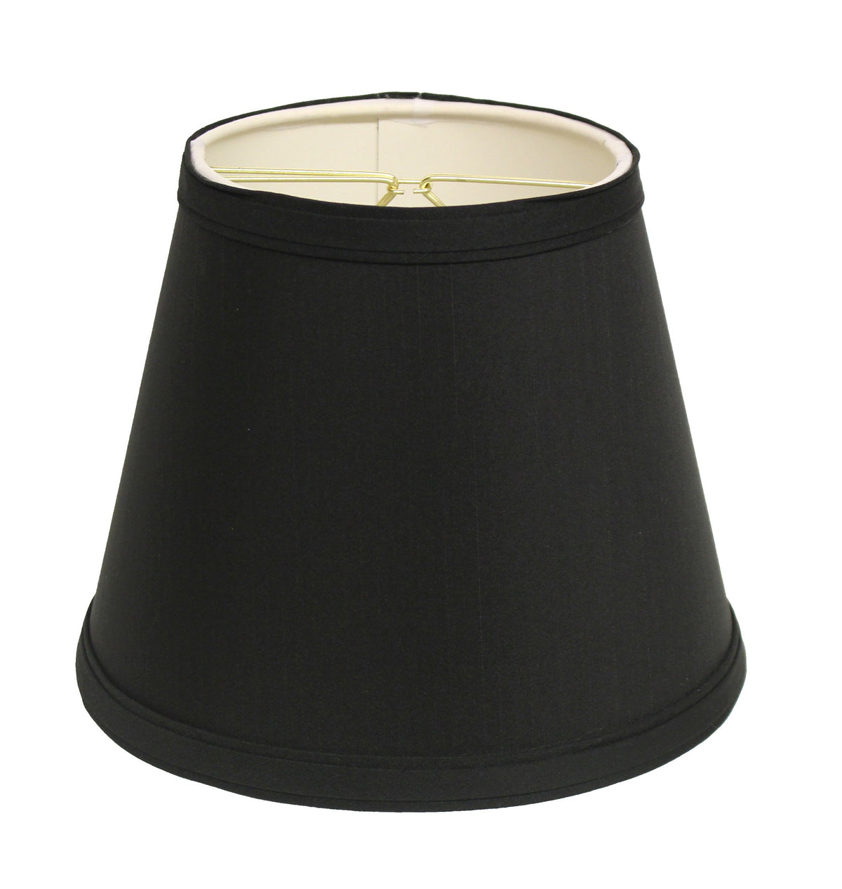 8" Black with White Empire Hardback Slanted Shantung Lampshade