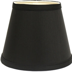 12" Black with White Empire Hardback Slanted Shantung Lampshade