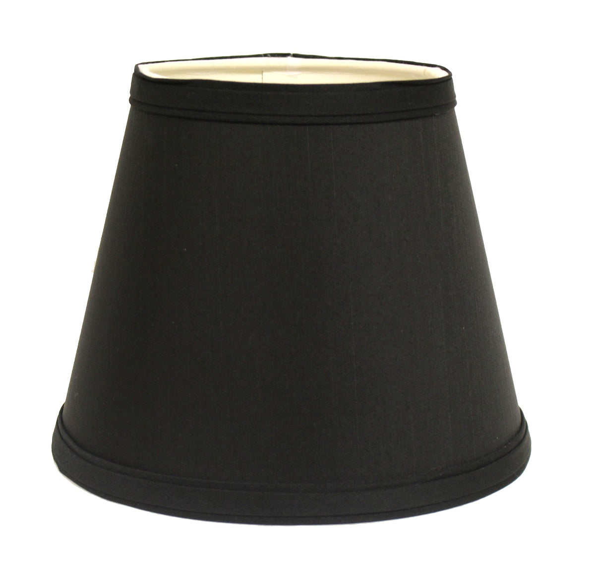 12" Black with White Hardback Empire Slanted Slanted Shantung Lampshade